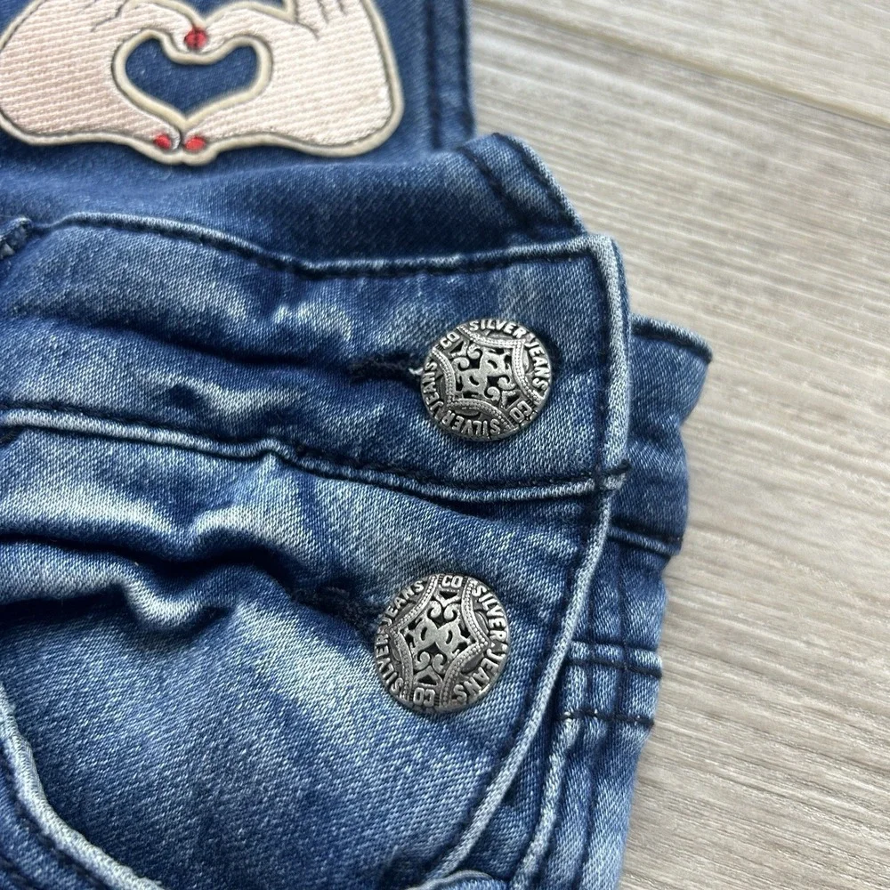 Silver Jeans Taylor Swift SWIFTIE Girls Youth Size‎ 14 Custom Denim Overalls